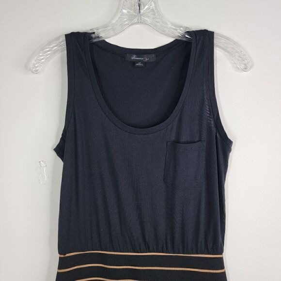 FOREVER 21 Black with Gold Stripes Mini Dress Size Small - Picture 2 of 6